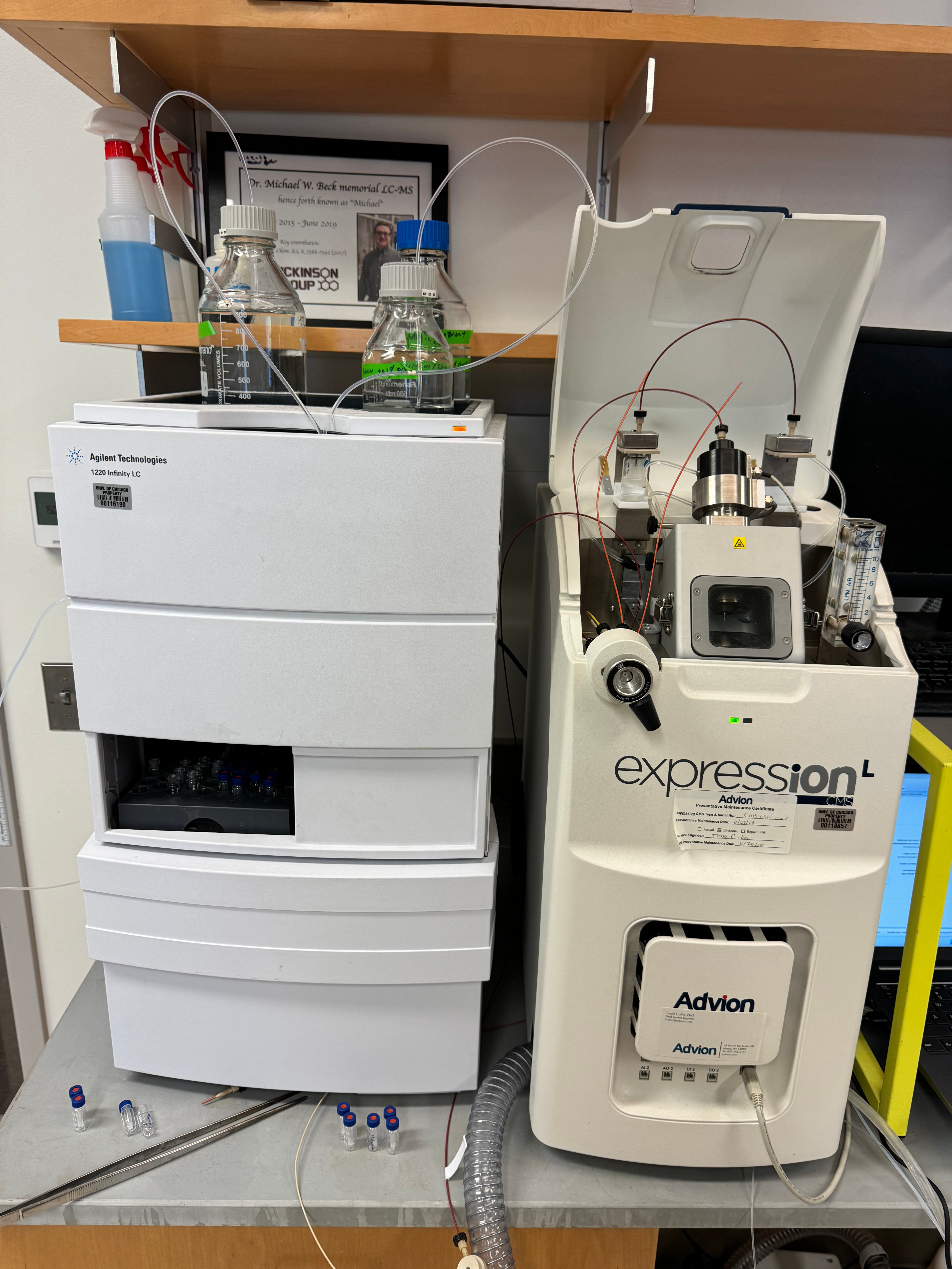 Complete LCMS: Advion expression-L mass spectrometer and Agilent 1220 LC